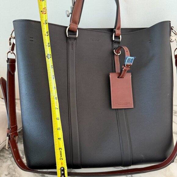 Ralph Lauren Men's Navy Blue Leather Darwin Tote, retail $2200 - Picture 14 of 15